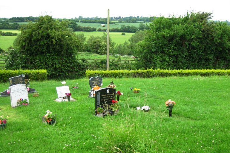 Peaceful small graveyard in the countryside of England