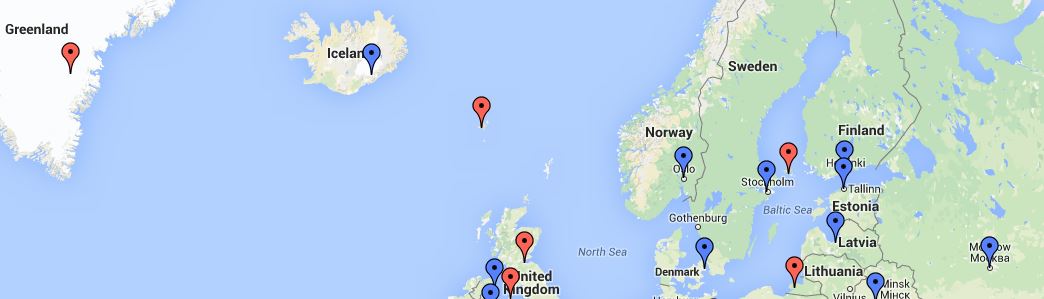 TCC kartta Pohjois-Eurooppa