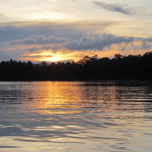 Sunset Kinabatang river Sabah Malaysia