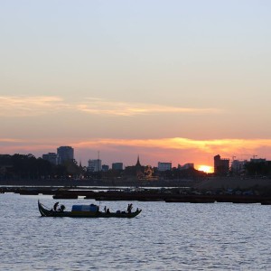 Sunset Mekong Phnom Penh Cambodia