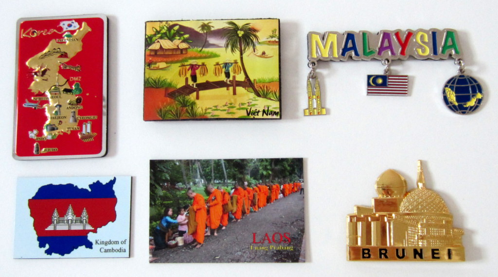 fridge magnet korea laos cambodia vietnam malaysia brunei