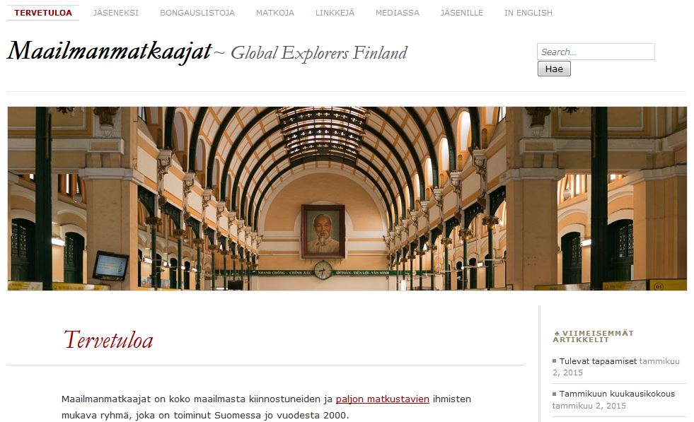 Maailmanmatkaajien uudet nettisivut