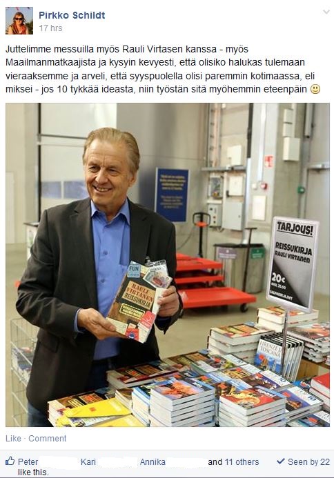 Rauli Virtanen Reissukirja matkamessut Maailmanmatkaajat