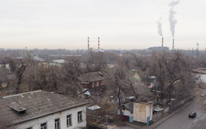 Almaty Astra-hotelli näkymä ikkunasta