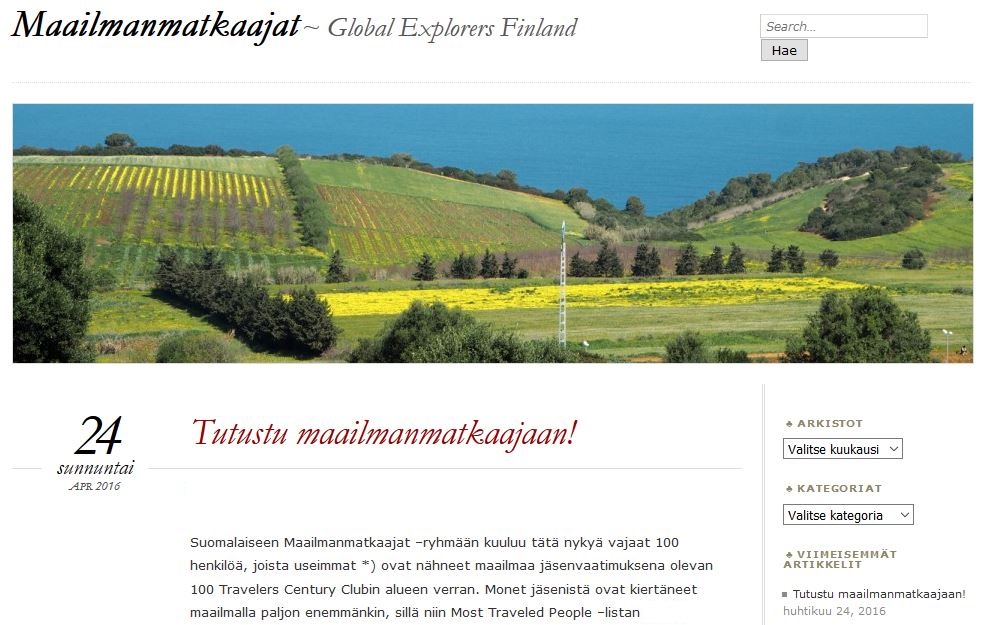 Tutustu maailmanmatkaajaan Tutustu maailmanmatkaajaan