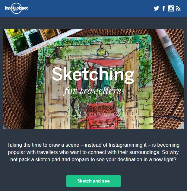 Lonely Planet sketching