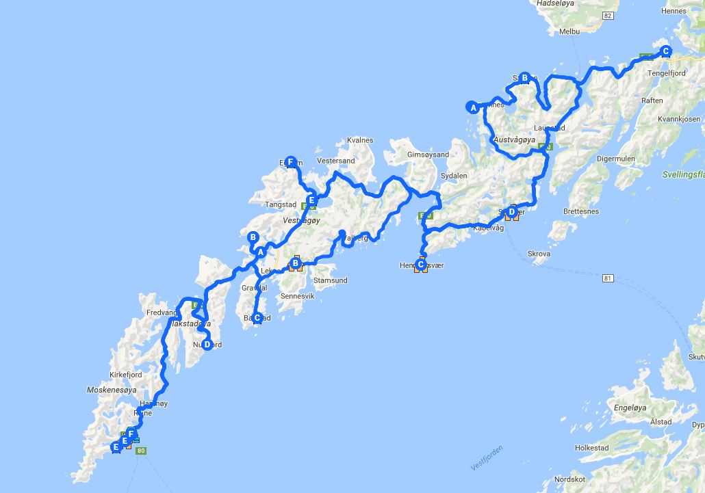 Lofootit kartta Lofootit kartta