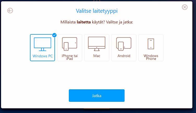 F-Secure SAFE laitetyypit