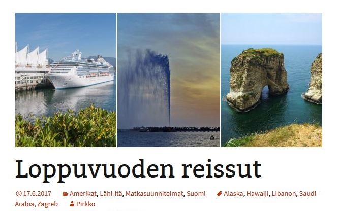 Loppuvuoden reissut Alkuvuoden 2017 luetuimmat jutut