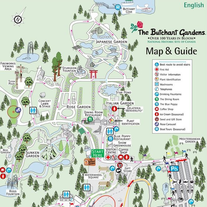 Butchart Garden Map