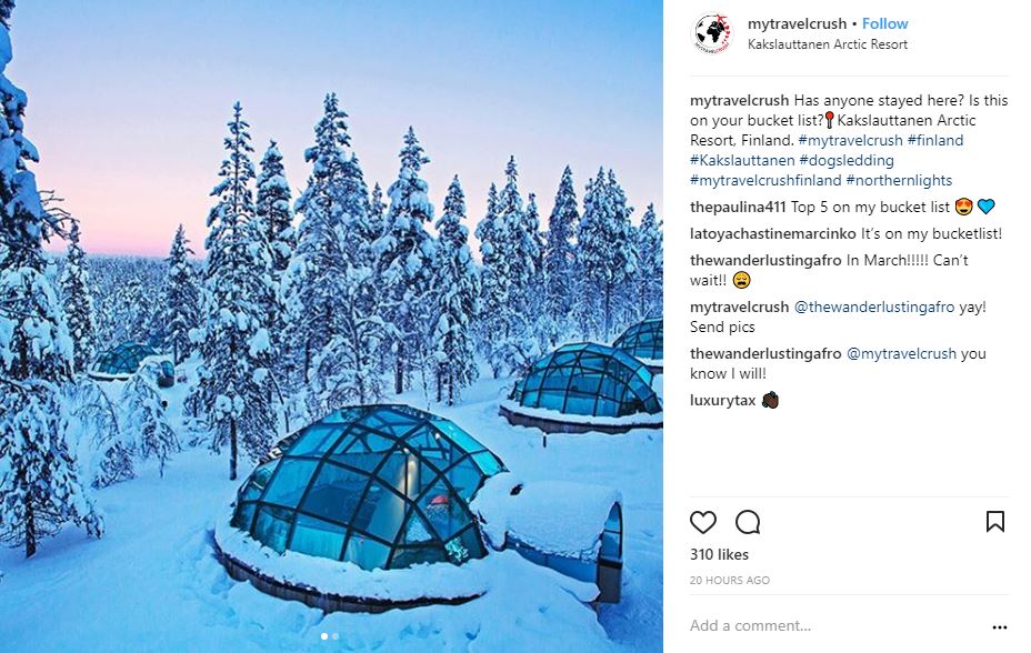 Kakslauttanen IG Lasi-iglut Suomessa