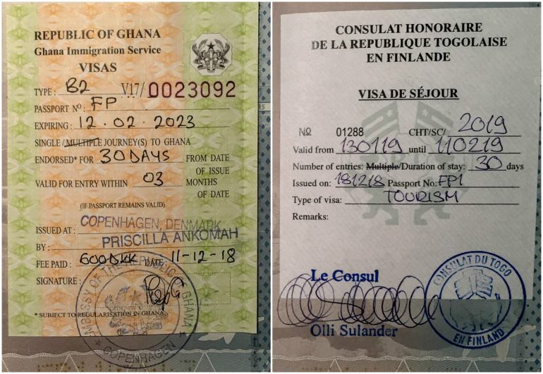 Viisumeja Guineanlahden kiertomatka