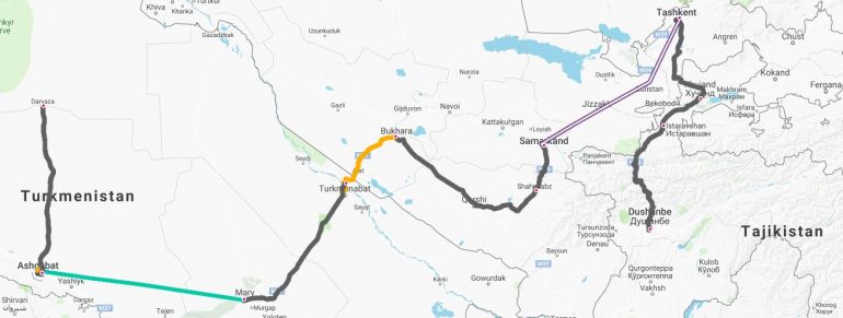 TUT reitti Arial Travel Keski-Aasia