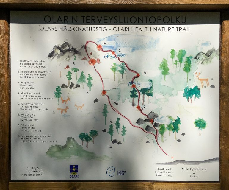 Olarin luontopolku opastaulu