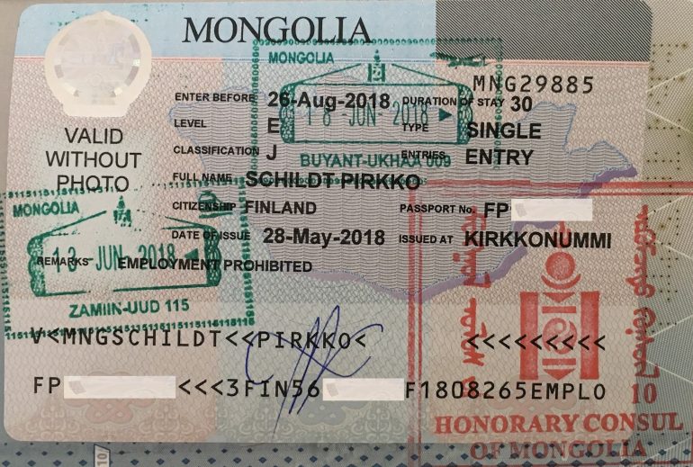 Mongolian viisumi 2018