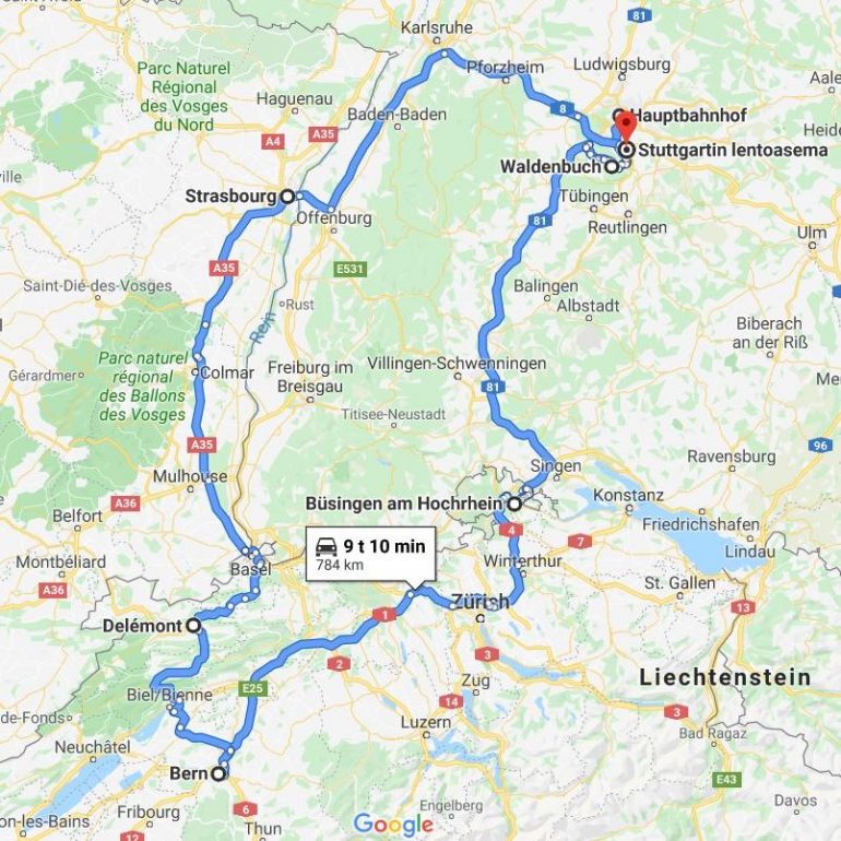 Stuttgart reitti Berniin