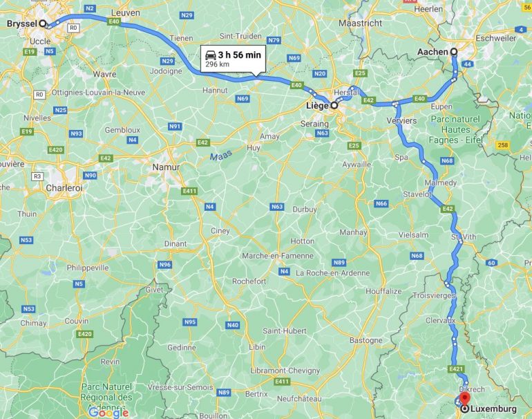 Bryssel Aachen Luxemburg