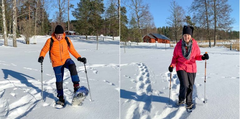 Lumikenkäily metsässä